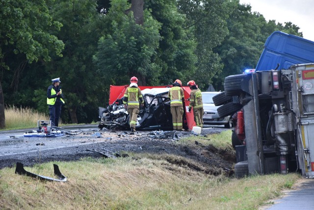 Śmiertelny wypadek na drodze krajowej nr 55 za Malborkiem w kierunku Tragamina w poniedziałek, 5.07.2021 r.