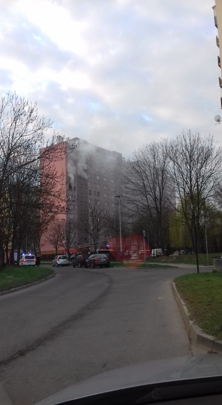 Kraków. Groźny pożar w Prokocimiu. Kobieta wyskoczyła z 6. piętra [ZDJĘCIA]