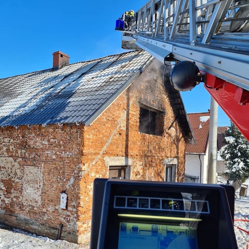 Pożar domu w Bielicach.