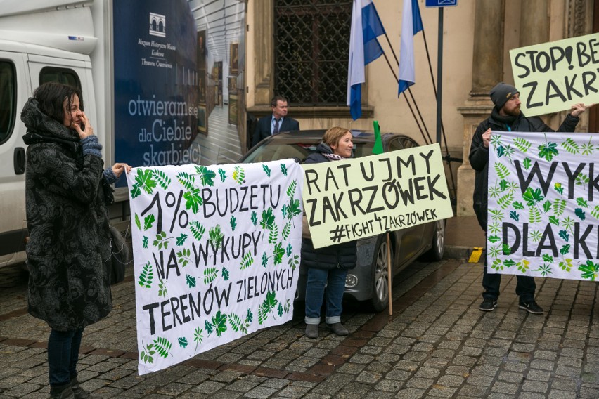 Kraków. Protest mieszkańców, chcą więcej pieniędzy na zieleń