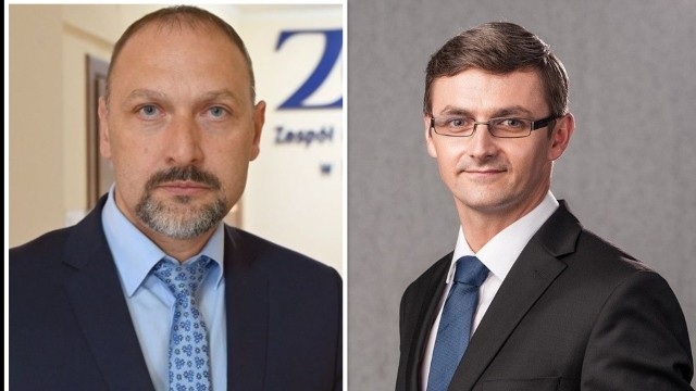 Grzegorz Lasak, dyrektor buskiego szpitala i Krystian Jarubas, dyrektor Zakładu Doskonalenia Zawodowego w Busku.