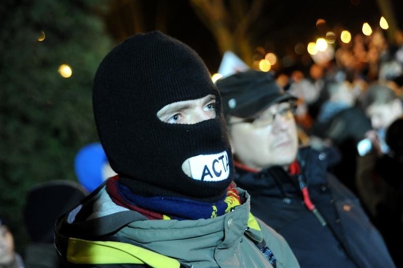 Protest przeciwko ACTA w Szczecinie