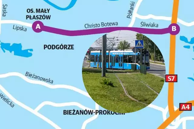 Nowa linia tramwajowa ma zostać poprowadzona od Małego Płaszowa do węzła drogowego Kraków Przewóz.