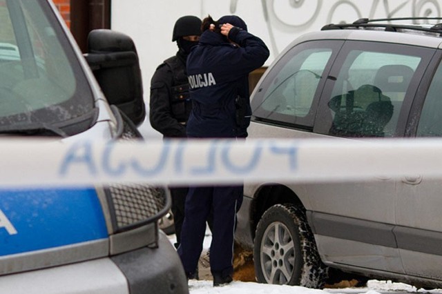 Policja na miejscu wydarzeń w Sanoku.