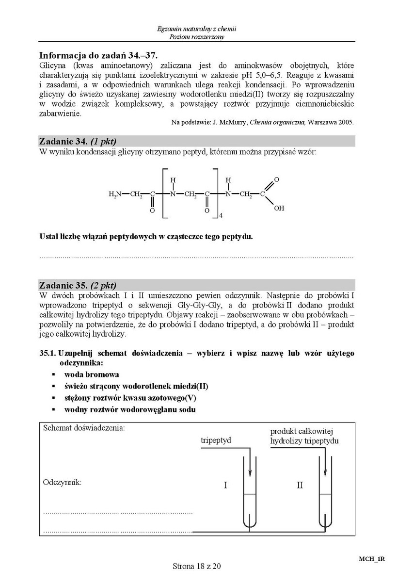 Stara matura 2016: CHEMIA rozszerzona [ODPOWIEDZI, ARKUSZ...