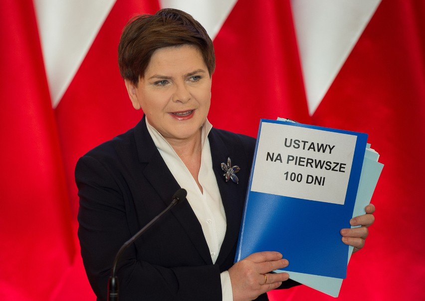 Beata Szydło jest zadowolona ze 100 dni swojego rządu....