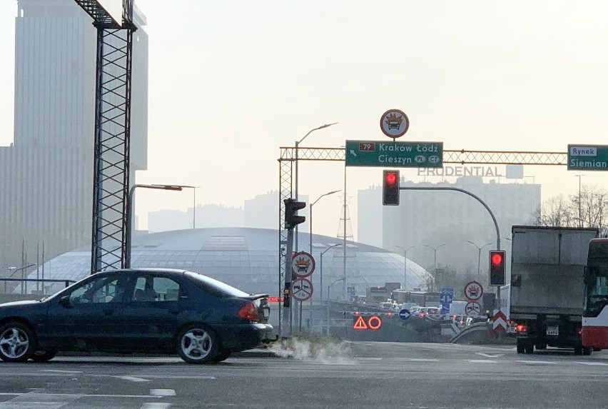 Wypadek w tunelu w Katowicach