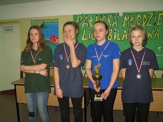 Laureatki pierwszego turnieju w ramach Pałuckiej Młodzieżowej Ligi Bilardowej w 2015 roku.