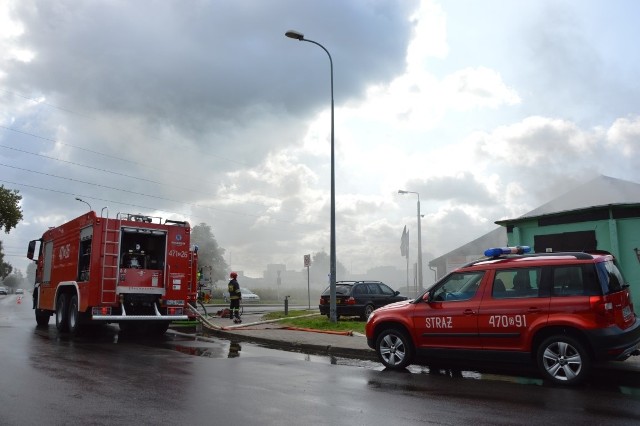 Pożar warsztatu samochodowego w Lęborku 10.09.2020