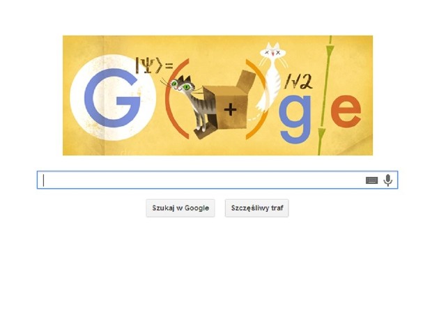 Google Doodle z okazji 126. rocznciy urodzin Erwina Schrödingera