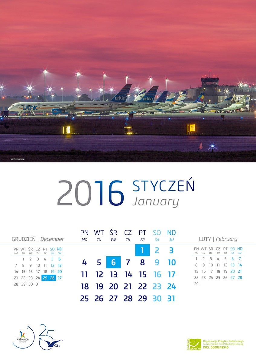 Katowice Airport: kalendarz charytatywny 2016. Ceny, gdzie kupić