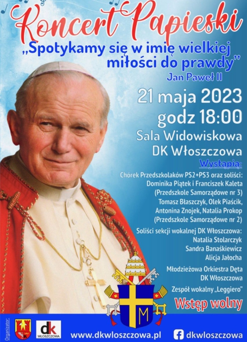 Urodzinowy Koncert Papieski we Włoszczowie w niedzielę, 21 maja. Zobaczcie wideo