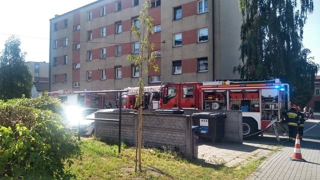 Pożar mieszkania przy ul. Oświęcimskiej w Lublińcu 17.06.2019.