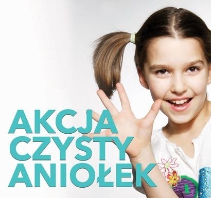 Plakat akcji „Czysty Aniołek”, zachęcający do kupowania i przekazywania środków czystości dla dzieci