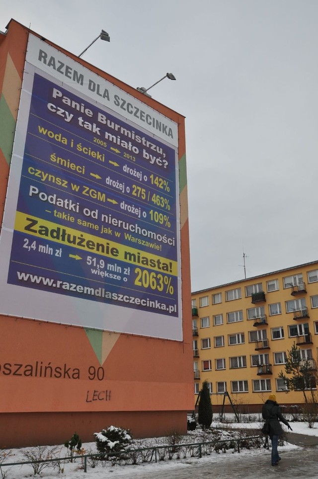 Wyścig do ratusza rozpoczął się już na dobre &#8211; baner Razem dla Szczecinka. 