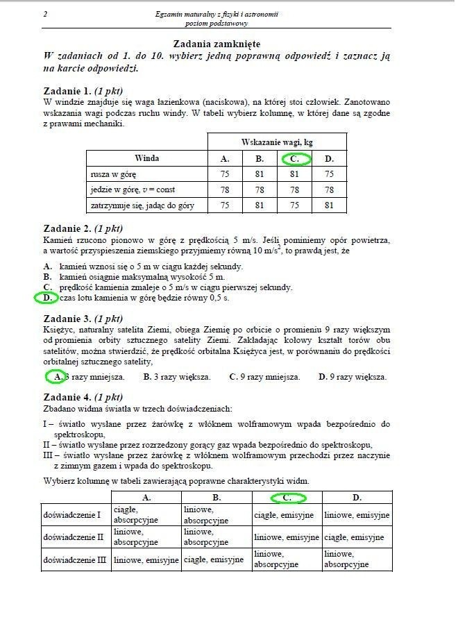 MATURA 2013. Fizyka i astronomia - poziom podstawowy [ARKUSZE, ODPOWIEDZI, KLUCZ CKE]