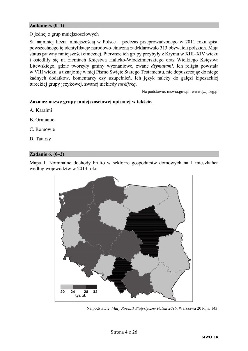 Matura WOS 2018 Odpowiedzi, Arkusz CKE. Matura z WOS-u...