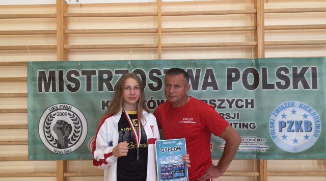 Wiktoria Szumska z trenerem Krzysztofem Pajewskim