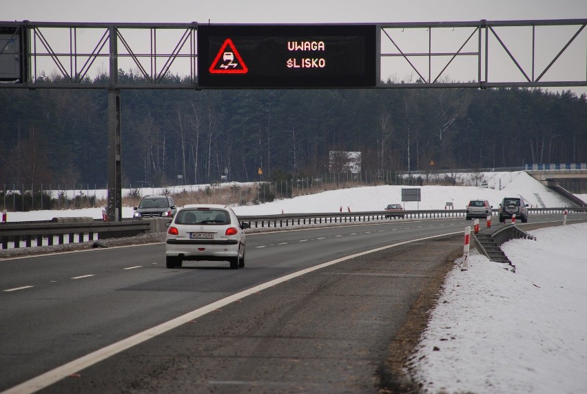 Zima na drogach krajowych na Opolszczyźnie.