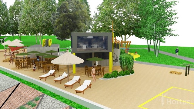 Projekt plaży miejskiej w Raciborzu nad Odrą