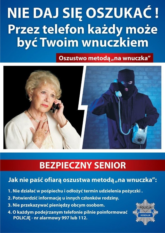 Policjanci z koszalińskiej komendy prowadzą kampanię informacyjną - dzięki temu grupa poszkodowanych jest mniejsza.