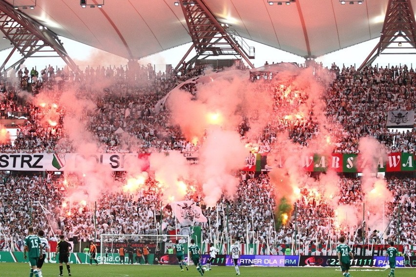 Kibice na meczu Legia Warszawa-Śląsk Wrocław