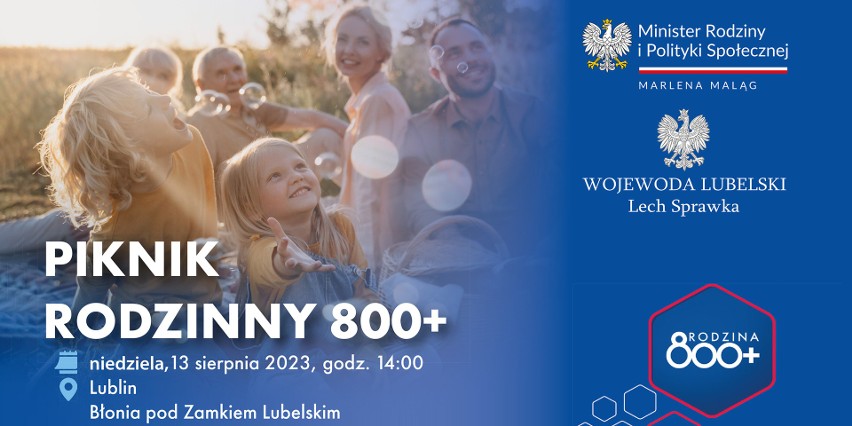 Będzie piknik rodzinny 800 plus w Lublinie. Atrakcji nie zabraknie