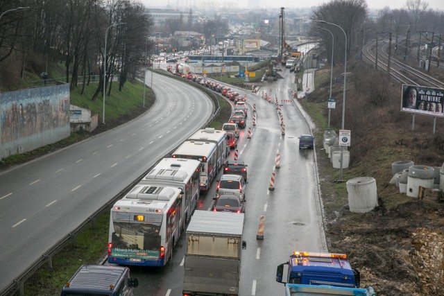 Korki na al. Powstańców Śląskich, 15 marca.