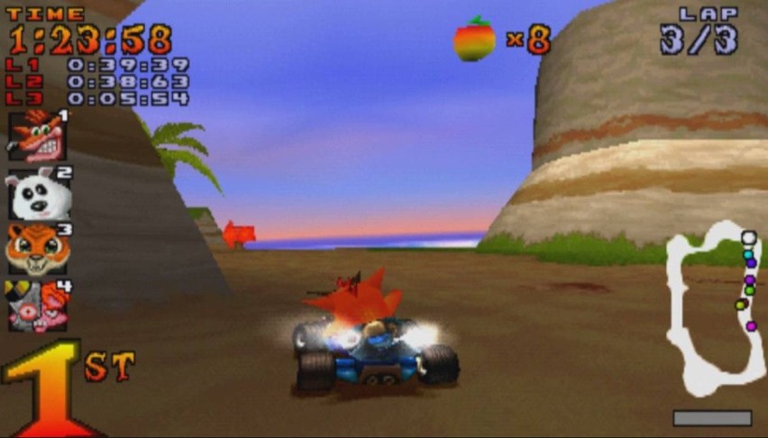 Genialna gra wyścigowa oparta na franczyzie Crash Bandicoot....
