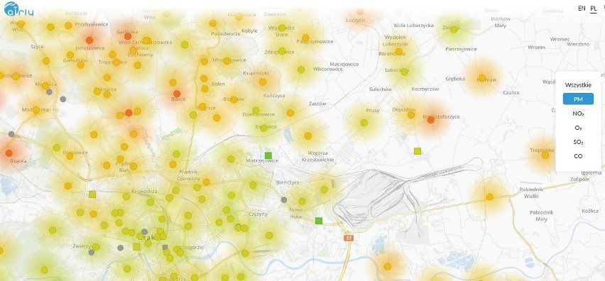 Kraków. Dziś smog nie taki straszny. Najlepiej na południe od Krakowa