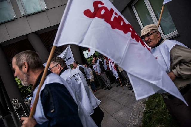 W ubiegłym roku protestowali związkowcy Geofizyki Toruń (na zdjęciu). Teraz protestują ich koledzy w Krakowie