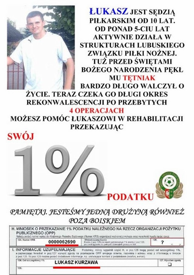 Łukasz Kurzawa z Zielonej Góry przeszedł już cztery operacje. Teraz czeka go długi okres rekonwalescencji