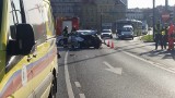 Wypadek w Bydgoszczy. Na placu Poznańskim zderzyły się dwa samochody [zobacz zdjęcia]
