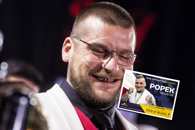 Popek na Instagramie opublikował plakat wyborczy reprezentujący partię "Wolność" Janusza Korwin-Mikkego.