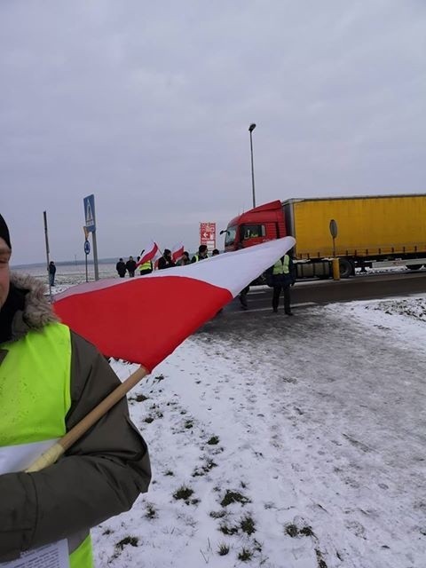 Protest rolników 28 stycznia 2019 r. na rondzie w Lipnicy
