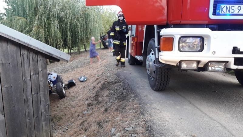 Wola Marcinkowska. Wjechał quadem w stodołę. Był nietrzeźwy