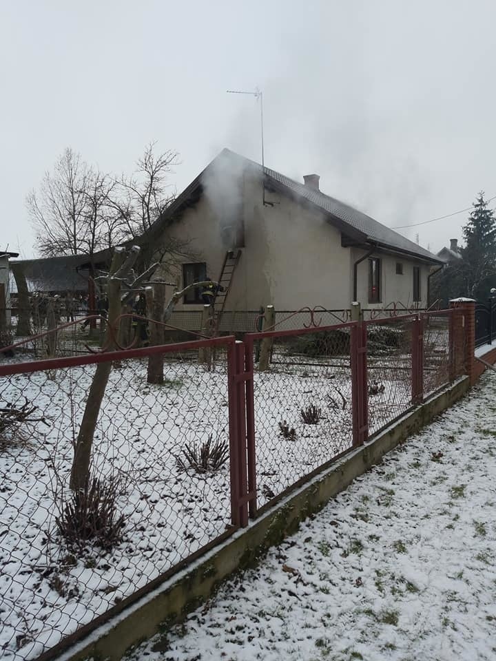 Pożar domu w Żebrach-Laskowcu, 6.01.2020