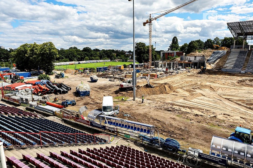 Stadion Pogoni Szczecin - stan prac 22 lipca.