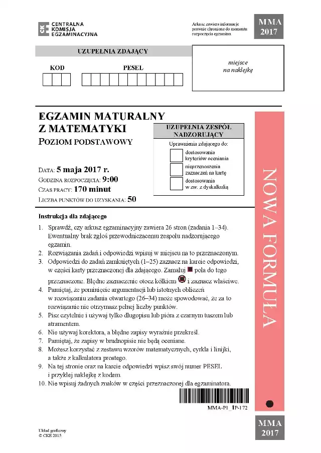 ZADANIA MATURALNE MATEMATYKA POZIOM PODSTAWOWY – ZNAMY ODPOWIEDZI NA ZADANIA Z MATEMATYKI. O godz. 9 rozpoczęła się matura z matematyki na poziomie podstawowym. Jakie były zadania z matematyki? Jakie są rozwiązania o odpowiedzi? Wszystko znajdziecie na naszej stronie. ROZWIĄZANIA MATEMATYKA, ARKUSZE CKE Z MATEMATYKI.