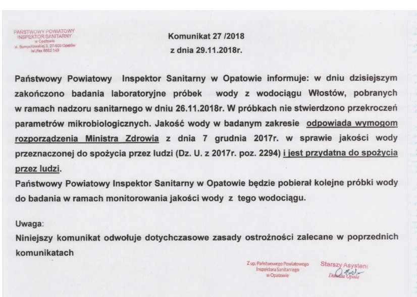 Koniec problemów z wodą w Opatowie i Lipniku. Można pić bez zastrzeżeń. 