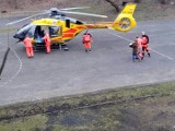 Poparzona dziewczynka w Brzegu. Śmigłowiec LPR zabrał dziecko do Uniwersyteckiego Szpitala Klinicznego w Opolu