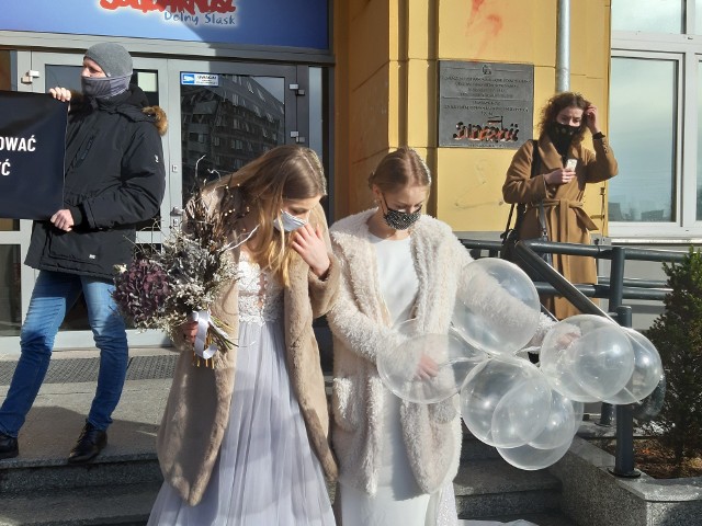 Protest branży ślubnej we Wrocławiu 3.02.2021