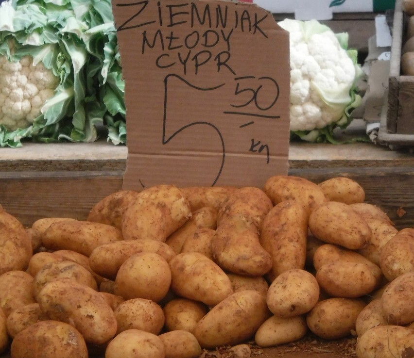 Młode ziemniaki kosztowały 5,50 za kilogram