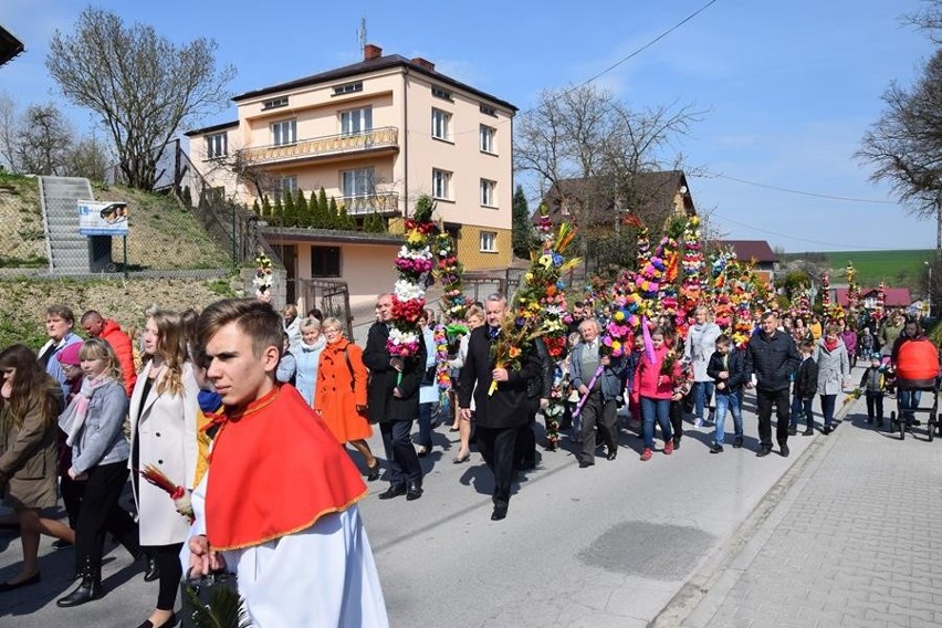 Obchody Niedzieli Palmowej w Gołczy z procesją i osiołkiem