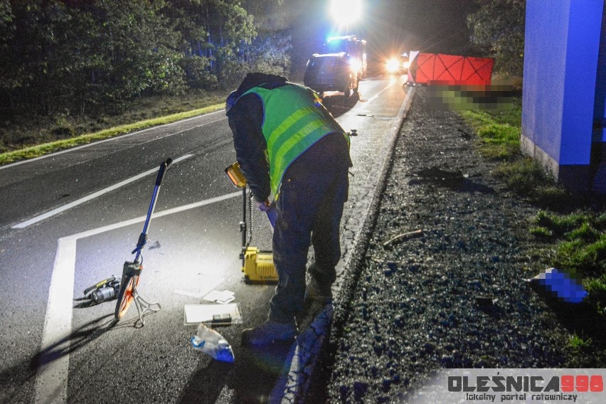 Śmiertelne potrącenie pod Oleśnicą. Zginął 26-letni mężczyzna 