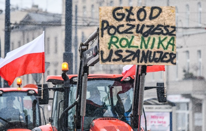Protest rolników 9 lutego 2024 w Bydgoszczy
