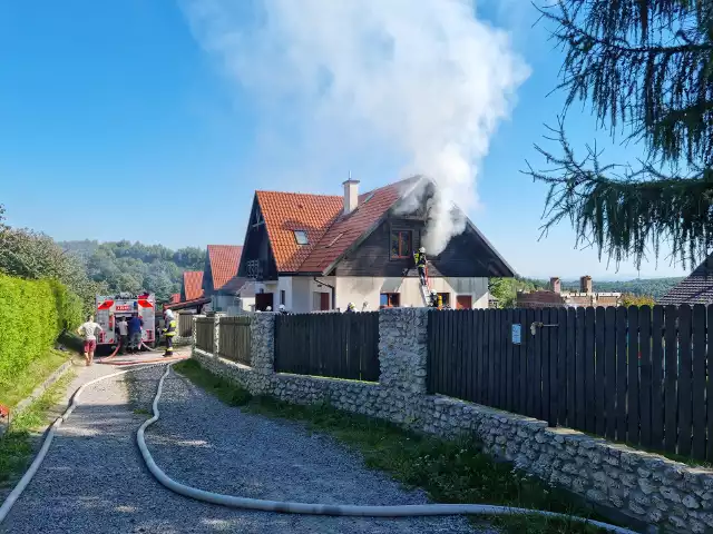 Pożar domu jednorodzinnego w Maszycach w gminie Skała