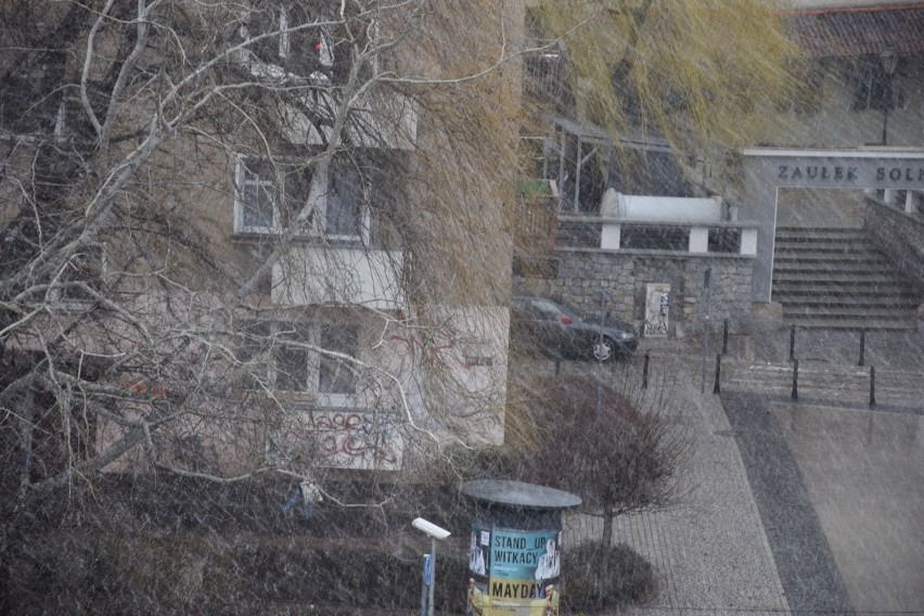 Pogoda we Wrocławiu. Pada deszcz, grad i śnieg [ZDJĘCIA]
