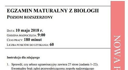 Matura 2018: BIOLOGIA arkusze CKE ONLINE + rozwiązania...