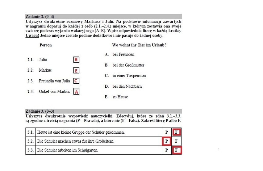 Egzamin gimnazjalny 2019. JĘZYK NIEMIECKI P. PODSTAWOWY ARKUSZ CKE I ODPOWIEDZI. Testy gimnazjalne (język niemiecki podstawa) 12.04.2019